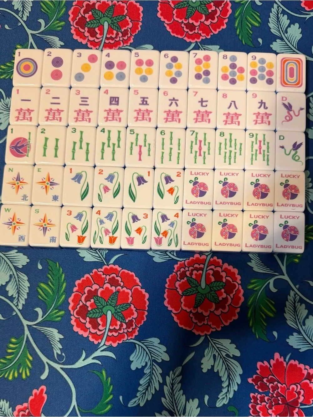 NEW! LUCKY LADYBUG Premium American Mahjong Tiles Set 160 Translucent Acrylic